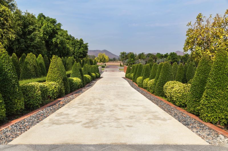Garden Path with Trimmed Shrubs